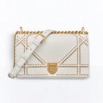 Dior Off-White Studded Small Diorama Flap Bag