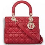 Dior Red Supple Lady Dior Bag