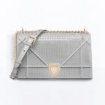 Dior Silver-Tone Metallic Small Diorama Flap Bag