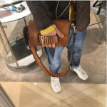 Dior Tan Flap Bag with Slot Handclasp