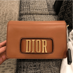 Dior Tan Pouch Bag with Slot Handclasp