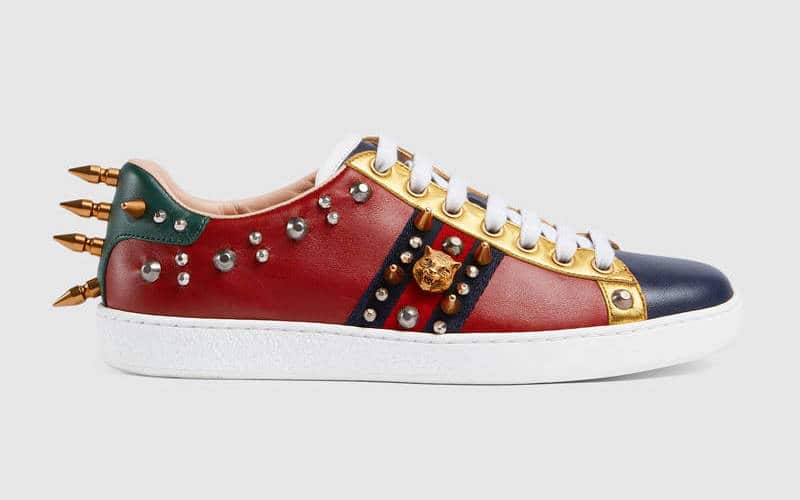 gucci sneakers blue and red