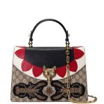 Gucci Neutral/Multicolor GG Supreme Broche Top Handle Bag