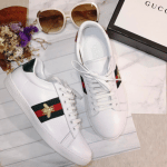 Gucci White Bee Embroidered Ace Low Top Sneaker