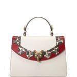 Gucci White/Red Loved Broche Top Handle Bag