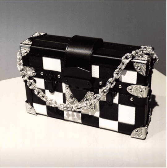 Louis Vuitton Black & White Checkered Petite Malle Bag, Fall 2017  Collection, Available Soon . Louis Vuitton Black & White Checker…