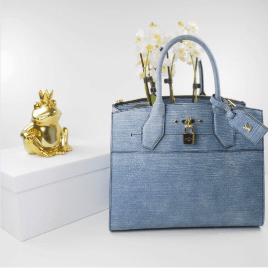 Louis Vuitton Denim EPI Leather City Steamer MM Bag – Caroline's