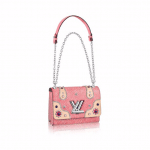 Louis Vuitton Red Denim Epi Embellished Twist MM Bag