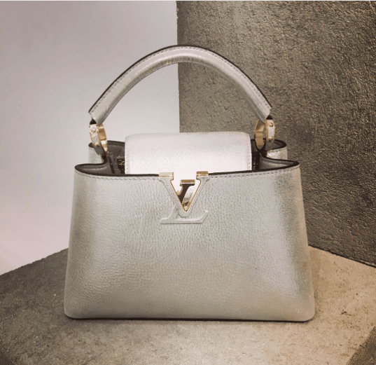 LOUIS VUITTON Silver Leather Pre Loved AS IS Boston Purse – ReturnStyle