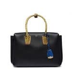 MCM Black Medium Milla Exotic Trim Bag