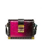 MCM Electric Pink Mini Mitte Degrade Kroko Crossbody Bag