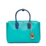 MCM Oasis Green Medium Milla Exotic Trim Tote Bag