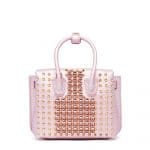 MCM Prism Pink Mini Milla Pearl Studs Tote Bag
