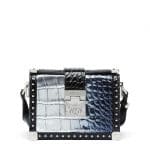 MCM Spike Silver Mini Mitte Degrade Kroko Crossbody Bag