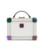 MCM White Flake Berlin Patent Crossbody Bag