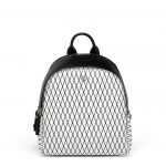 MCM White Flake Duchess Polke Studs Rombi Backpack Bag