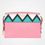 Prada Begonia Pink/Jade Green Geometric Printed Esplanade Shoulder Bag