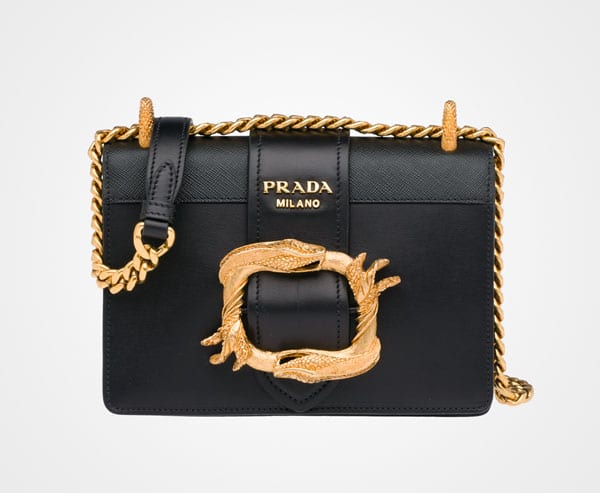 gold prada bag