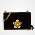 Prada Black Velvet Corolle Bag