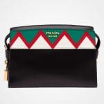 Prada Black/Red Geometric Printed Esplanade Shoulder Bag