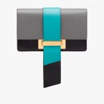 Prada Marble Gray/Jade Green/Black Metal Ribbon Bag