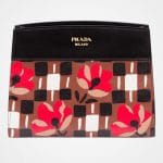 Prada Tobacco/Black Madras Print Bibliotheque Shoulder Bag