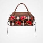 Prada Tobacco/Palisander Madras Print Bowling Ribbon Bag