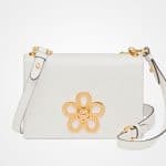 Prada White Leather Corolle Shoulder Bag