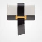 Prada White/Black/Marble Gray Metal Ribbon Bag