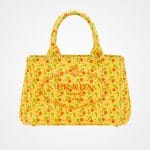 Prada Yellow Printed Fabric Small Tote Bag