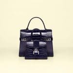 Delvaux Indigo Alligator Tempete GM and Brillant Mini Bags