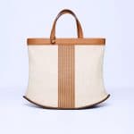 Delvaux Ivory/Vegetal Toile/Sangle Pin Cabas Bag