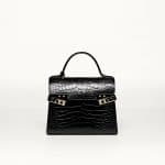 Delvaux Noir Alligator Tempete MM Bag