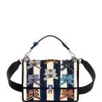 Fendi Blue/Pink Pequin Watercolor Canvas Kan I Bag