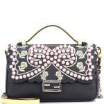 Fendi Blue/Pink Studded Double Micro Baguette Bag