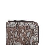 Fendi Brown Python Whipstitch Flat Clutch Bag