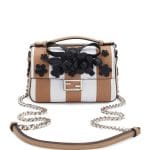 Fendi White/Black Striped Double Micro Baguette Bag