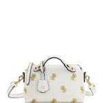 Fendi White/Gold Floral Embroidered By The Way Mini Bag