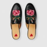 Gucci Black Princetown Floral Embroidered Slipper