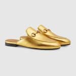 Gucci Gold Princetown Leather Slipper