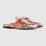 Gucci Pink Princetown GG Blooms Slipper