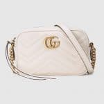 Gucci White GG Marmont Mini Camera Bag