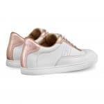 Hermes Blanc/Rose Swift Calfskin/Laminated Nappa Quicker Sneaker 2