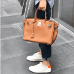 Hermes White/Orange Calfskin Quicker Sneaker 4