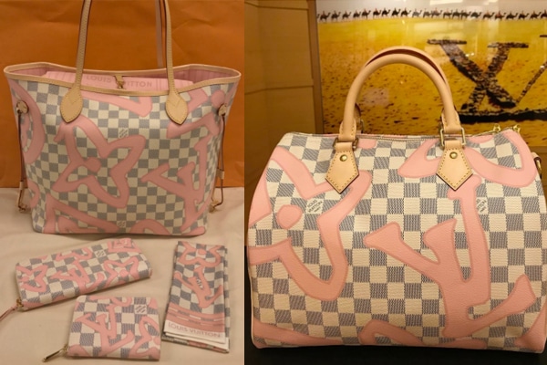 Louis Vuitton Noe Damier Azur Tahitienne Pink in Canvas with Gold-tone - US