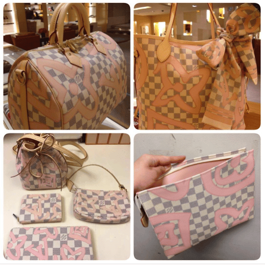 🌺😳 Authen LOUIS VUITTON Damier Azur TAHITIENNE Rose NEVERFULL