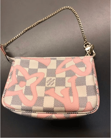 🌺😳 Authen LOUIS VUITTON Damier Azur TAHITIENNE Rose NEVERFULL MM+ POCHETTE