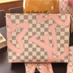 Louis Vuitton Rose Ballerine Damier Azur Tahitienne Poche Toilette 26