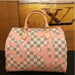 Louis Vuitton Rose Ballerine Damier Azur Tahitienne Speedy Bandouliere 30 Bag