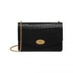 Mulberry Black Deep Embossed Croc Print Darley Bag